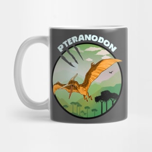 Pteranodon Prehistoric Design With Background Mug